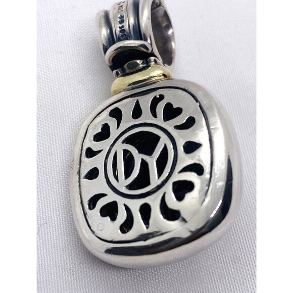 David Yurman 925 Silver 585 Gold Black Onyx Iconic Albion Enhancer Pendant 18.9 - Picture 5 of 7